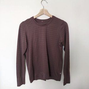 Lululemon dusty purple mesh long sleeve top M/L